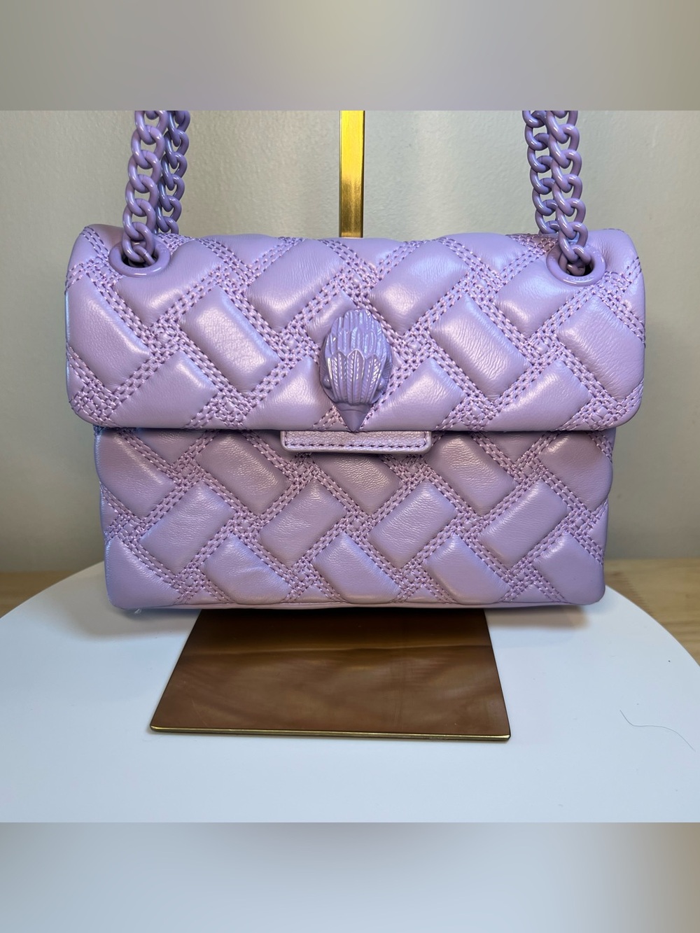 Kurt Geiger London Mini Kensington Drench Crossbody Bag Lilac Like New